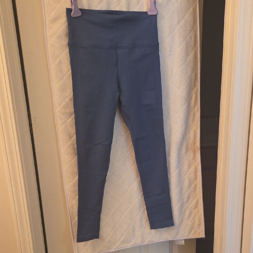Athleta Ribbed Blue Leggings